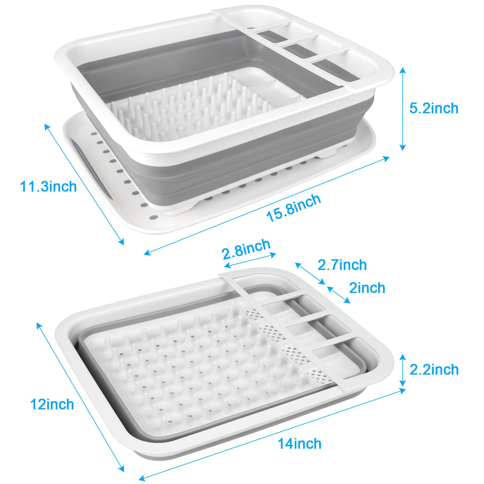 Seropy escurridor de platos de PP y TPR durable para uso diario en la cocina.