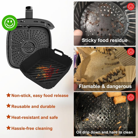 Juego de dos forros Seropy de silicona para freidora de aire
