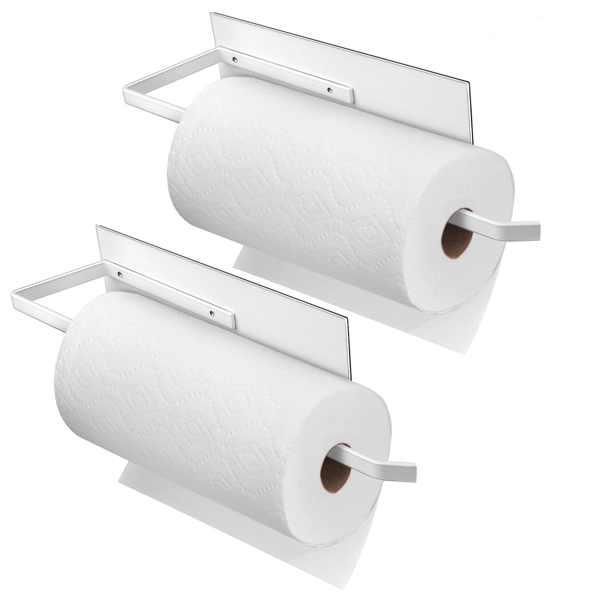 Seropy porta toallas de papel magnético blanco montado en pared, fácil de reubicar.