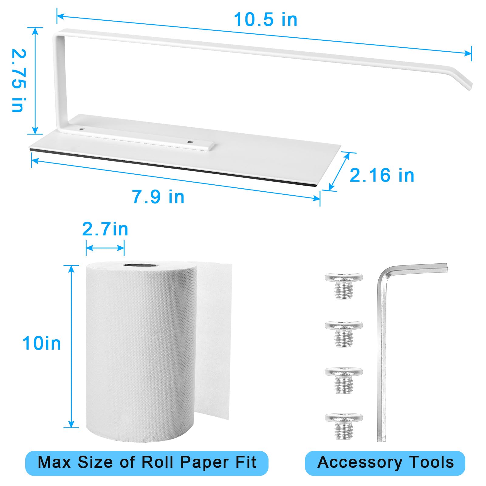 Seropy rodillos de papel higiénico magnético para nevera, sin taladro.