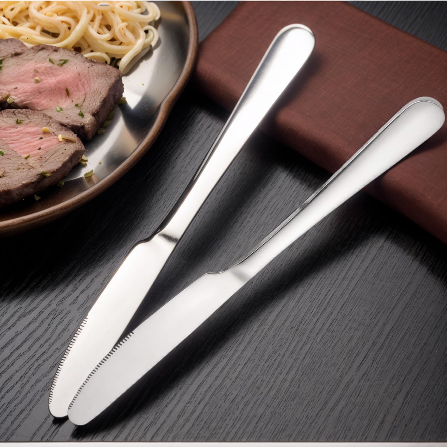Cuchillos aptos para lavavajillas en acero inoxidable para cocina limpia.