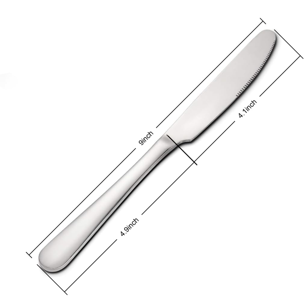 Cuchillo para mantequilla en cena elegante, acero inoxidable.