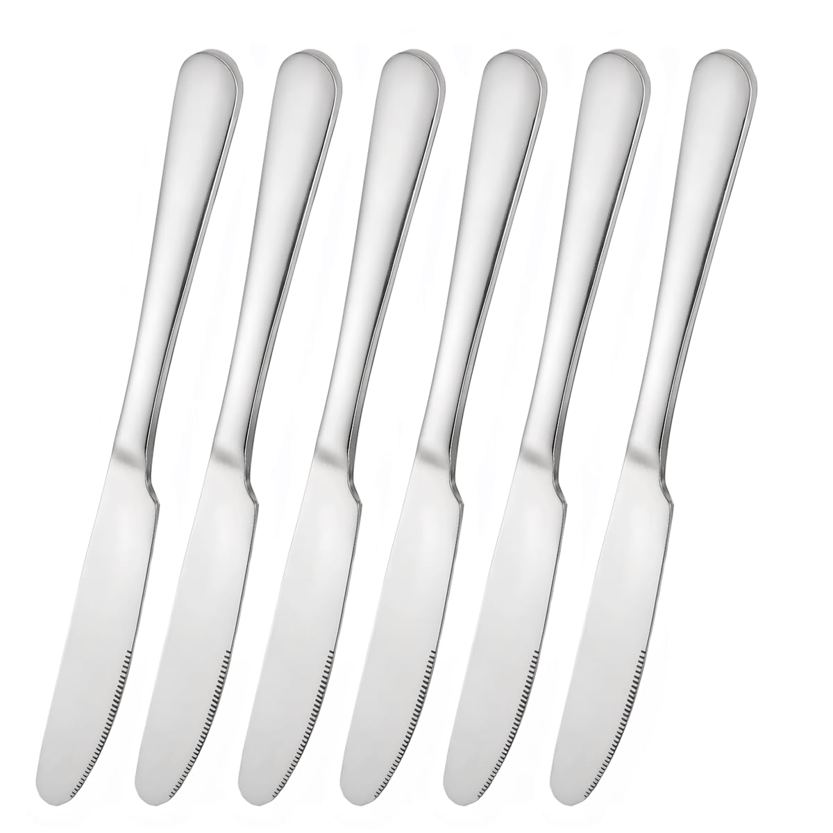 Conjunto de cuchillos para mantequilla de acero inoxidable para uso diario.
