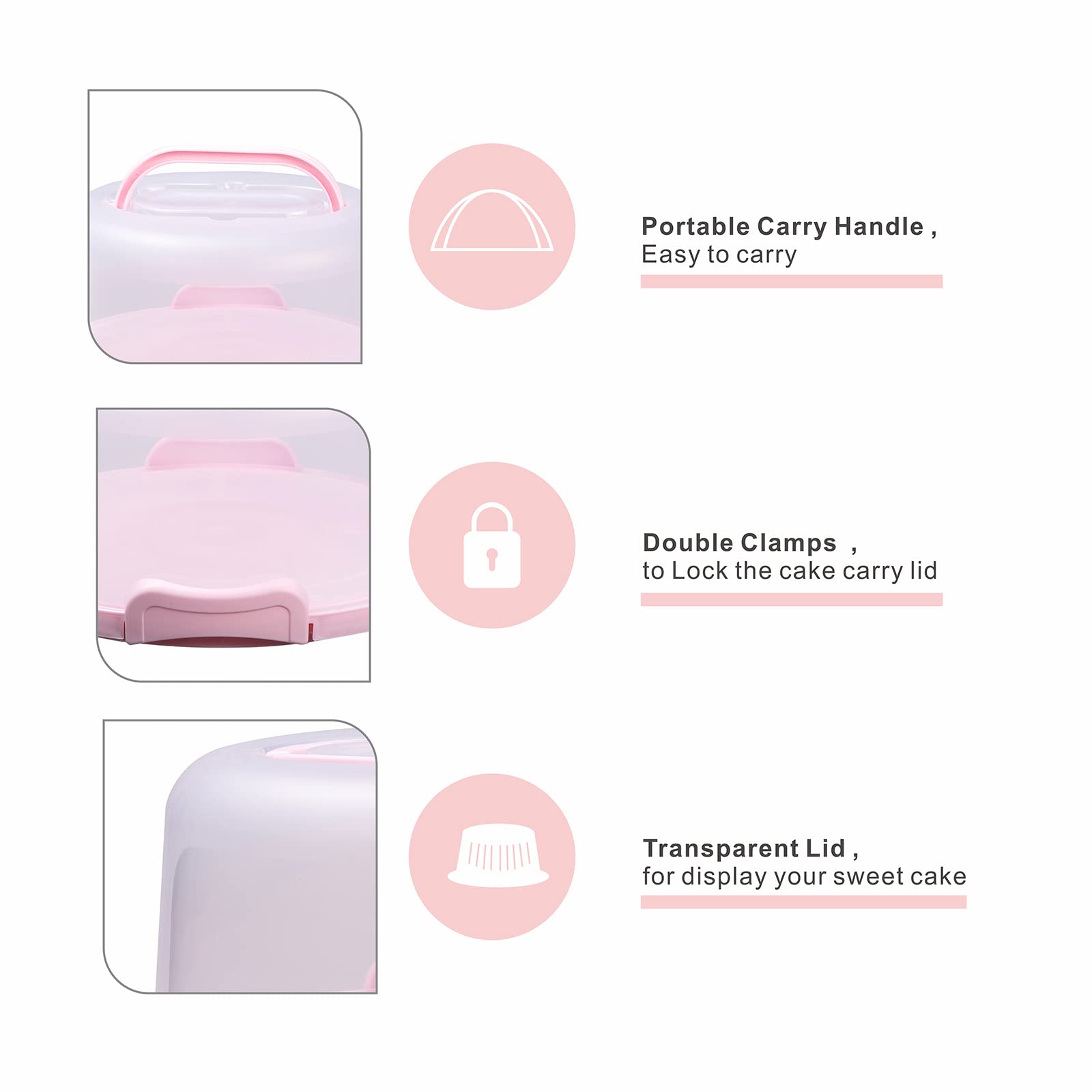SETLUX portapasteles base estable para evitar vuelcos.