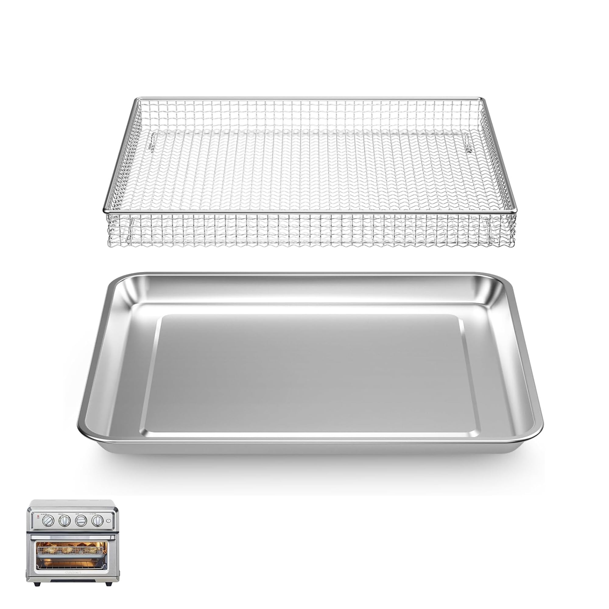 SettleDown bandeja de acero inoxidable para TOA-60/TOA-65, cocción uniforme.