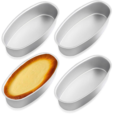 Seuqhck molde oval aluminio 8 pulgadas, desmolde fácil para tartas.