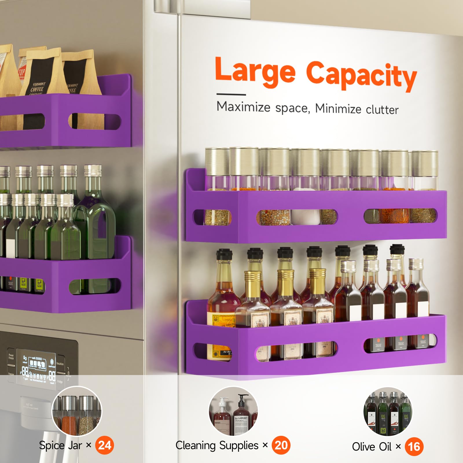 Sevenblue estante con capacidad para 12 frascos, organización compacta en la cocina.