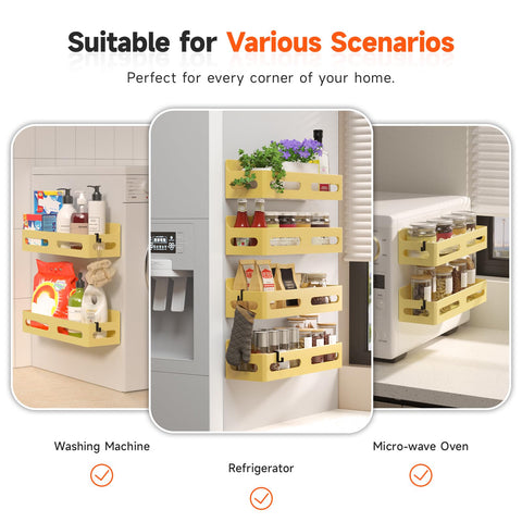 Sevenblue diseño amarillo organiza la cocina con estilo y eficiencia magnética.