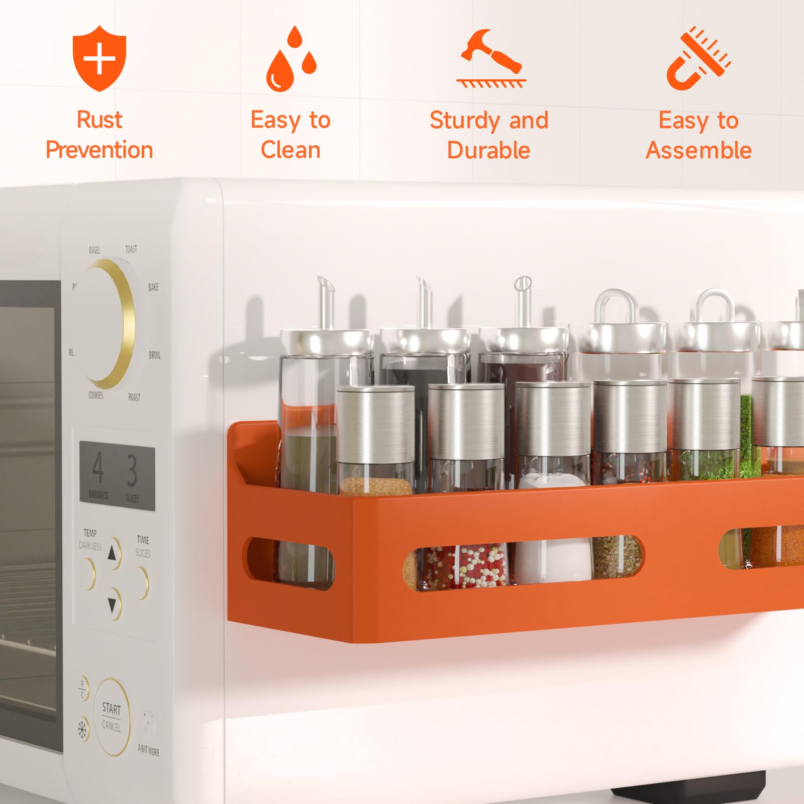 Ideal para especias y accesorios, libera encimeras y facilita la cocina diaria
