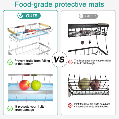 Sevenblue gran-capacidad-fruta: amplio espacio para frutas, pan y snacks.