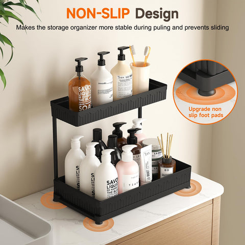 Sevenblue organizador bajo fregadero con ganchos y tazas para utensilios.