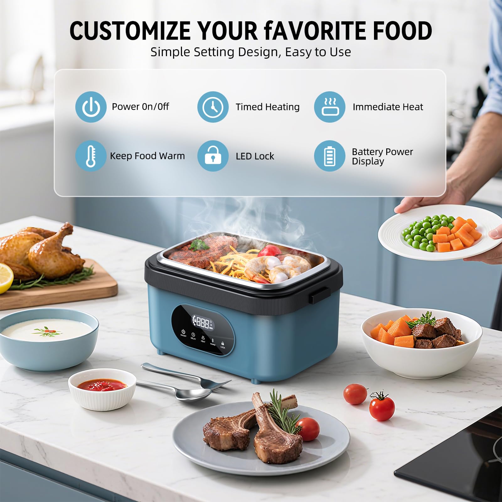 SEVENMEET accesorios incluidos, tenedor y cuchara para comer donde quieras