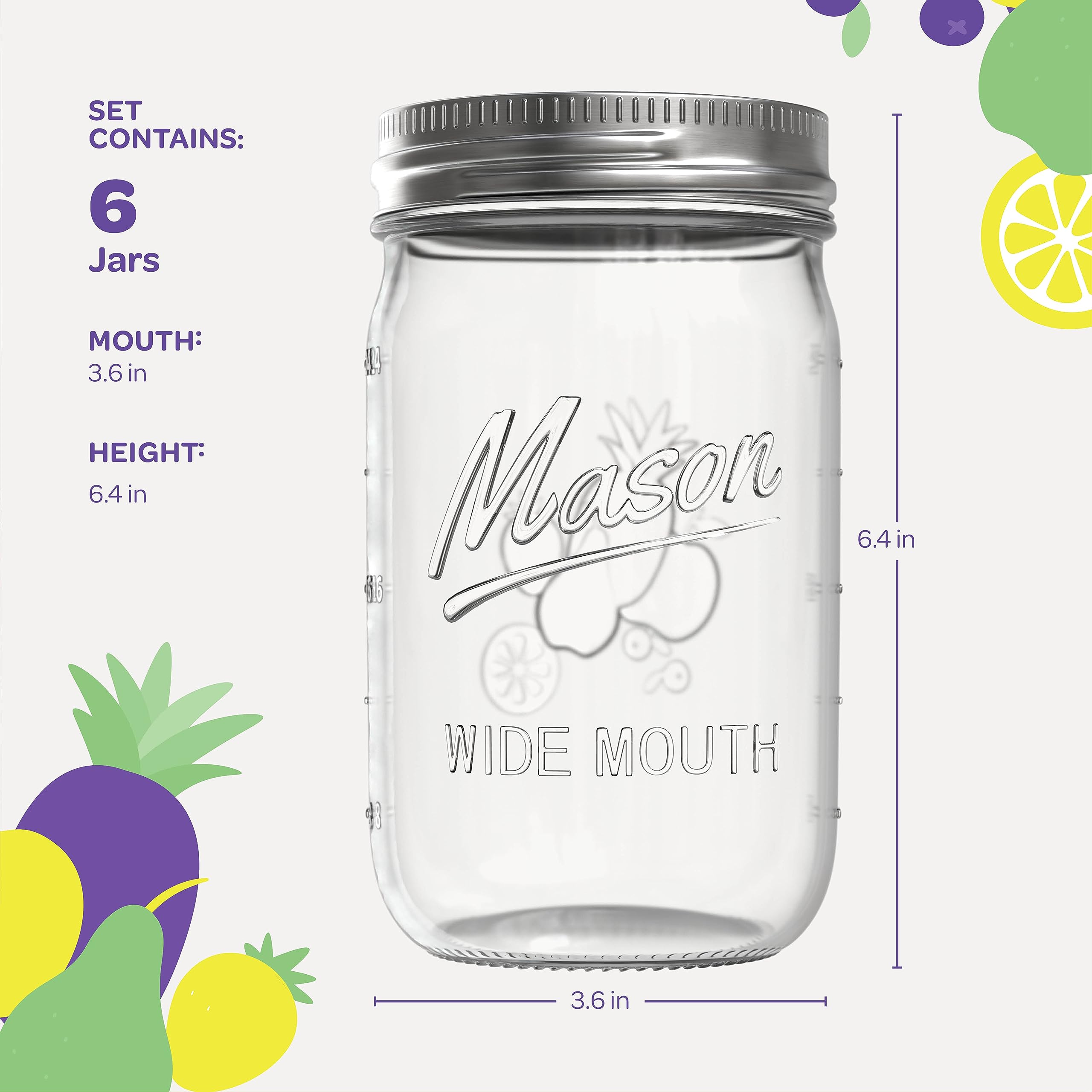 SEWANTA decoración con frascos Mason de 32 oz para eventos.