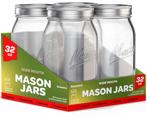 SEWANTA frascos boca-ancha 32 oz para conservar y organizar alimentos.