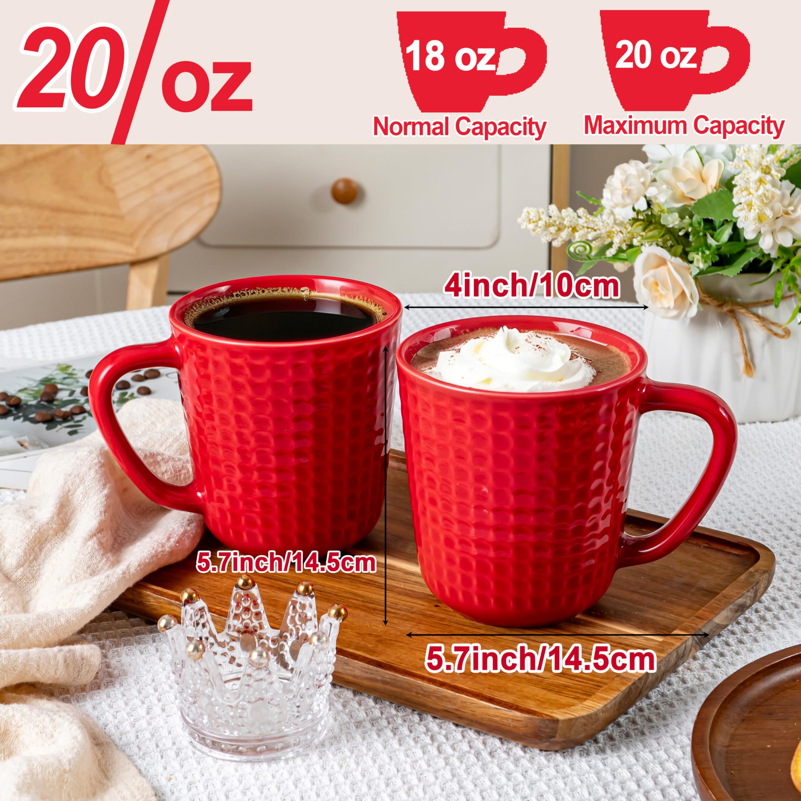 Taza Seworlan con mango ancho en forma D, cómodo de sostener