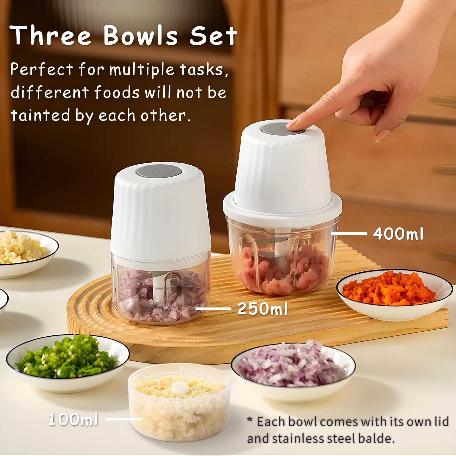 SF SUNFUNY tres tazones 400ml-250ml-100ml, prácticos para separar alimentos.