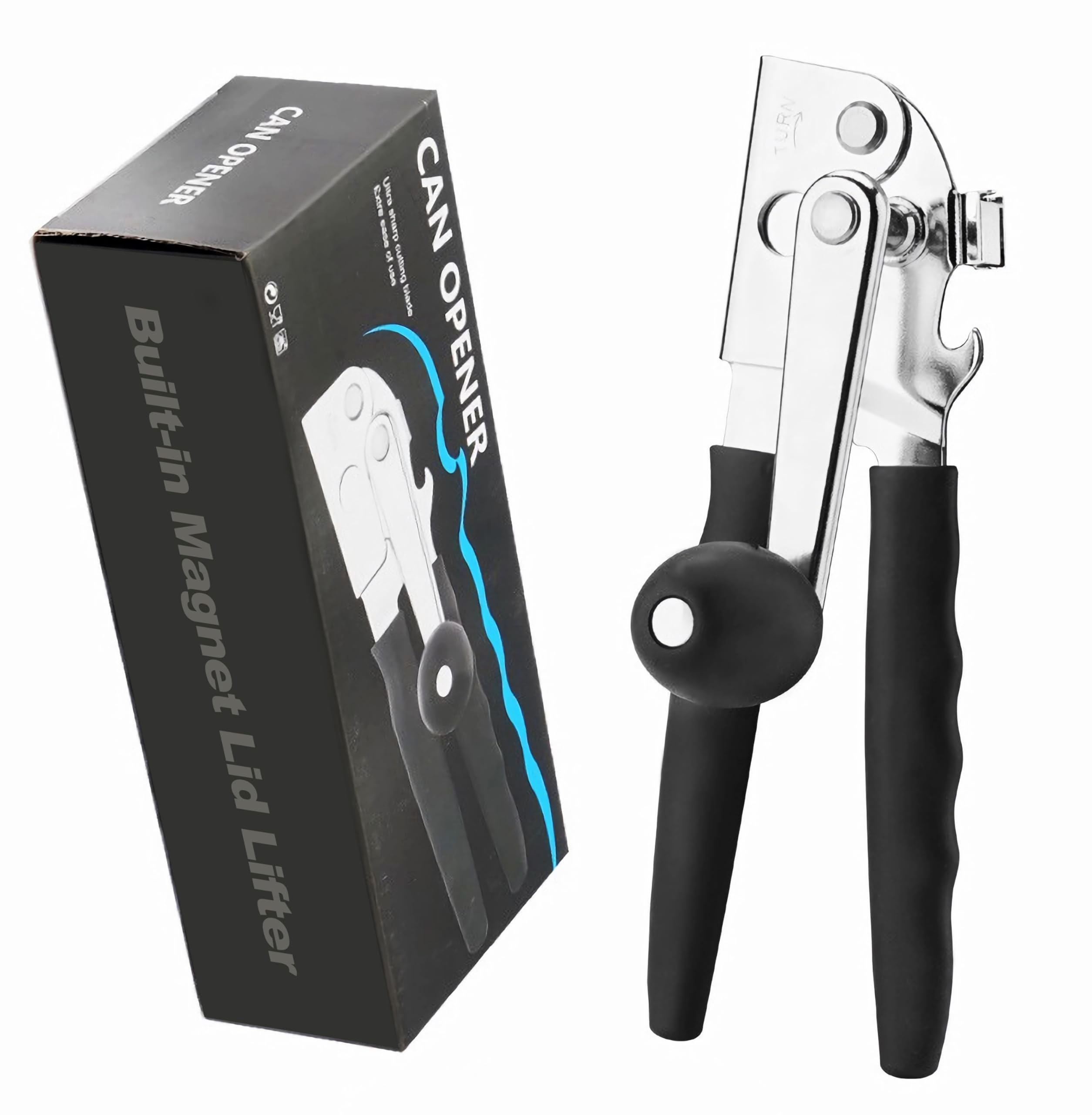 Sfutee abrelatas manual con arista suave para bordes seguros.