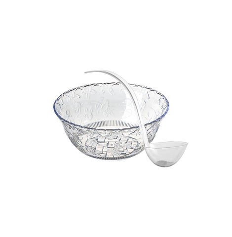 Ponchera plástica S.G Inc con bordado, ideal para servir ponche en fiestas