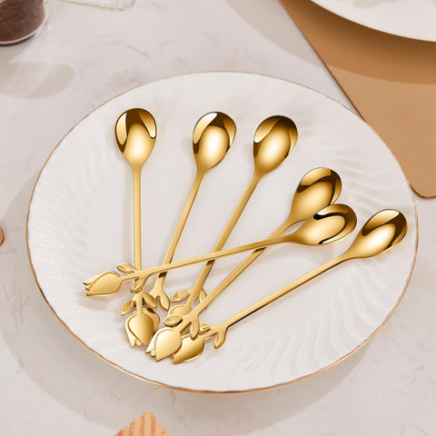 SGVRPVZ cucharas espresso doradas para demitasse y bebidas pequeñas