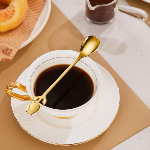 SGVRPVZ cucharas mini doradas, complemento para cafetería en casa