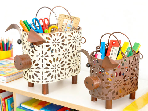 ShabbyDecor cerdo metal decorativo para estantería y salas.