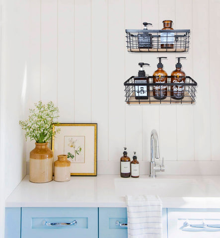 Cesta alambre ShabbyDecor colgante para pared, añade organización elegante