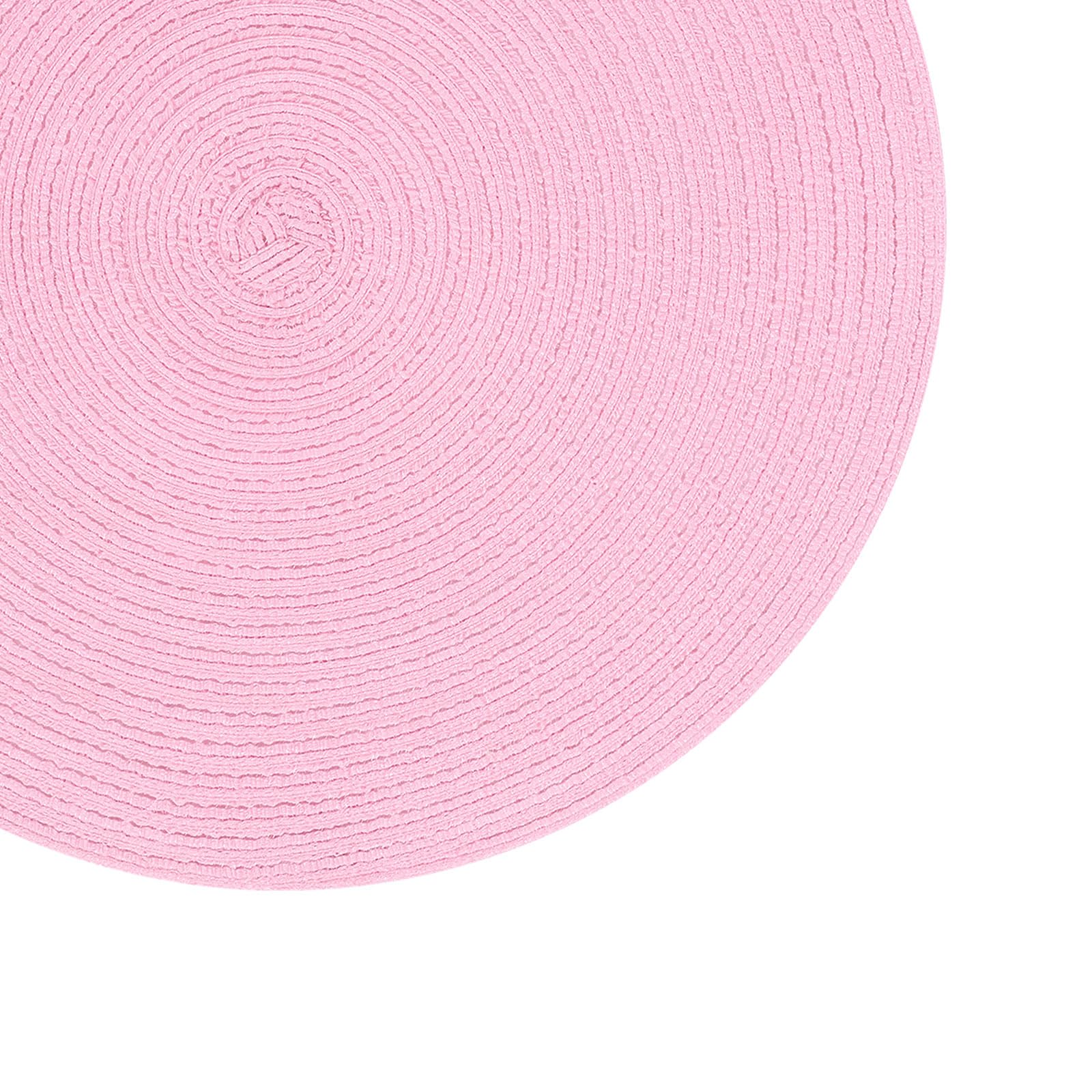 SHACOS individuales redondos trenzados rosa, diseño texturizado añade calidez a la mesa.