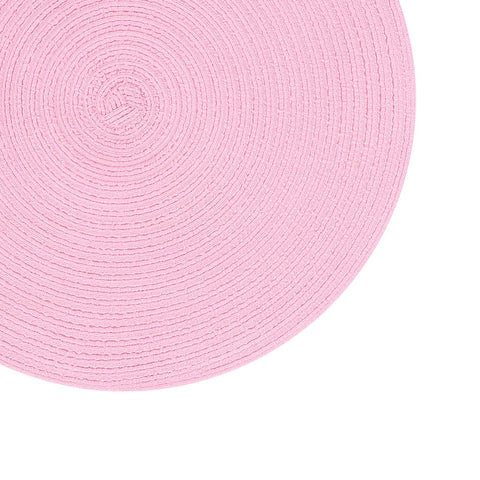 SHACOS individuales redondos trenzados rosa, diseño texturizado añade calidez a la mesa.