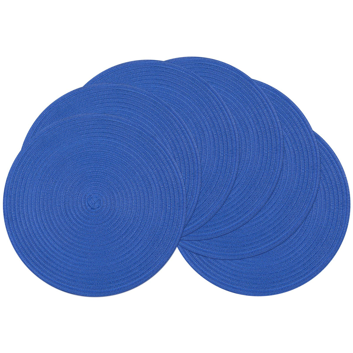 SHACOS mantel redondo azul con tejido trenzado protege la mesa