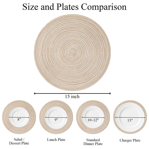 SHACOS manteles individuales trenzados con perforaciones decorativas para mesa