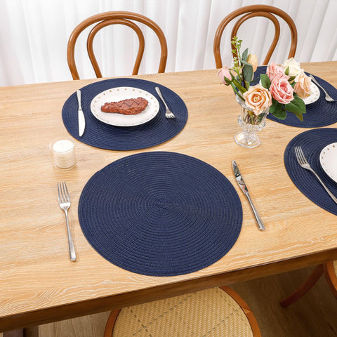 Conjunto SHACOS de 4 manteles navy para protocolo de mesa