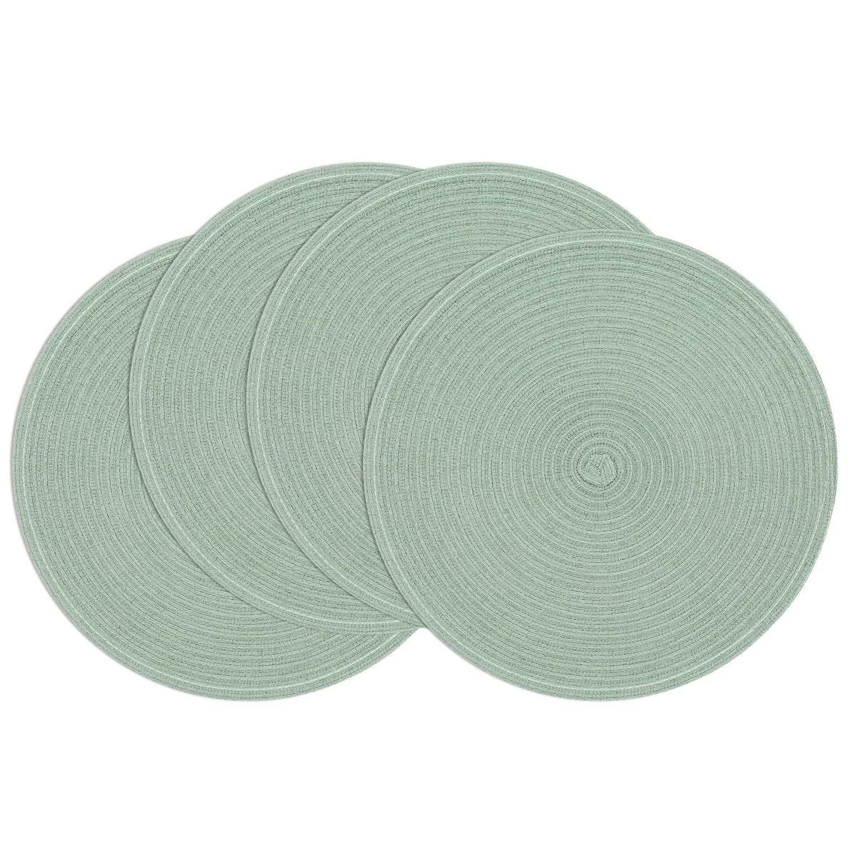 SHACOS manteles individuales redondos trenzados, 15 pulgadas, verde salvia, protegen la mesa con estilo.