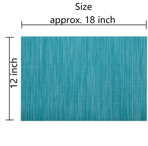 SHACOS mantel individual de vinilo tejido azul verdoso, fácil de limpiar