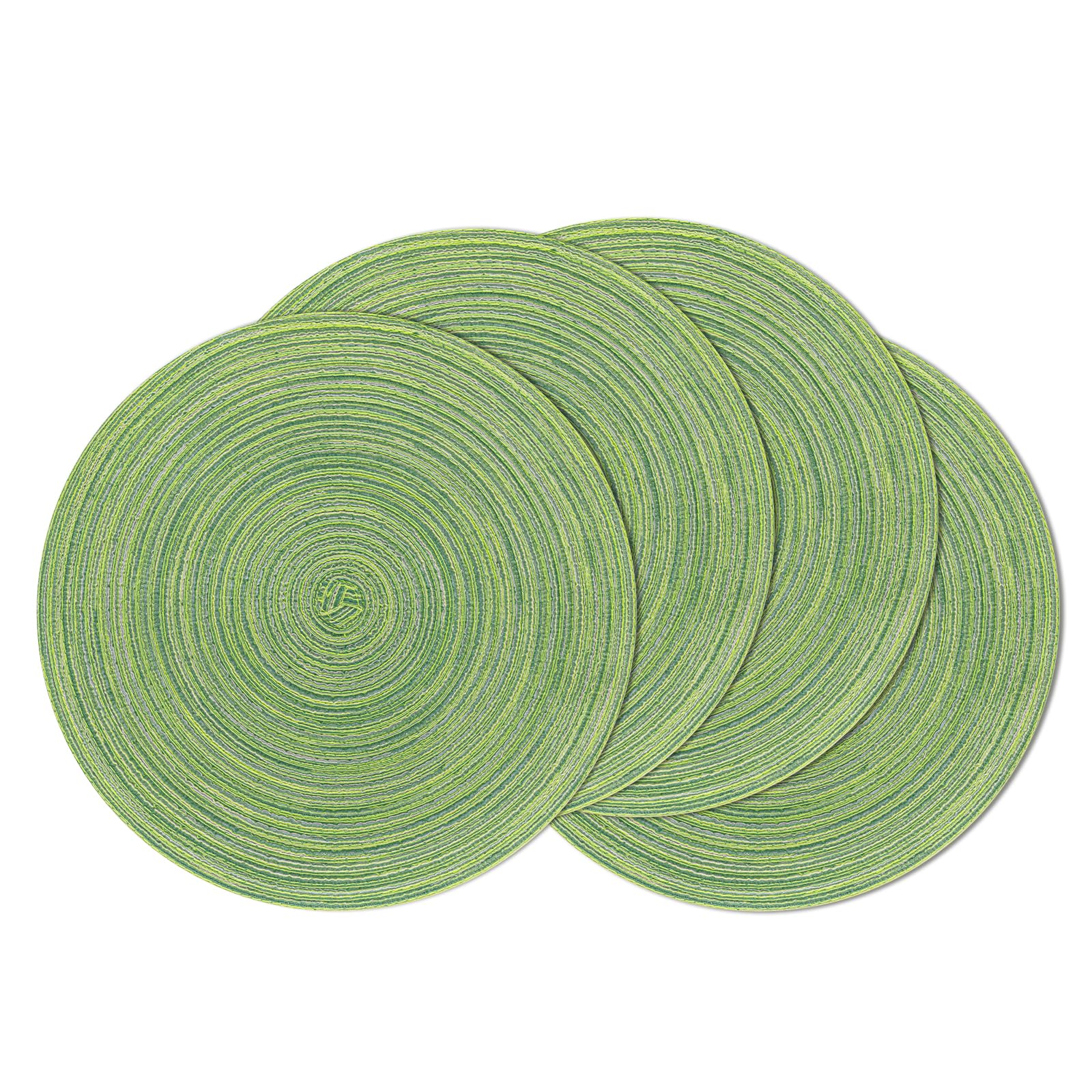 SHACOS manteles redondos 15 pulgadas, verde y blanco, protegen y visten la mesa.