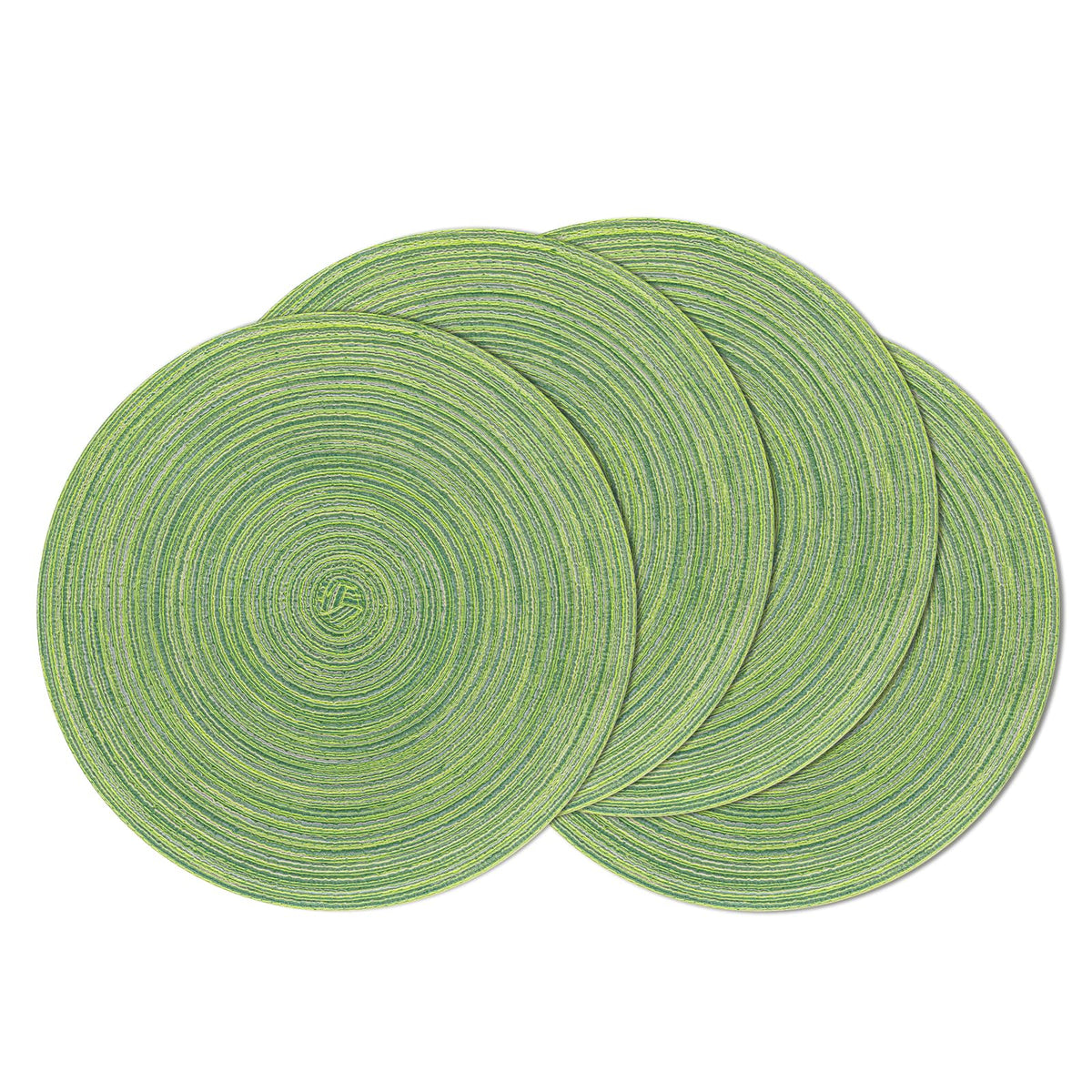 SHACOS manteles redondos 15 pulgadas, verde y blanco, protegen y visten la mesa.