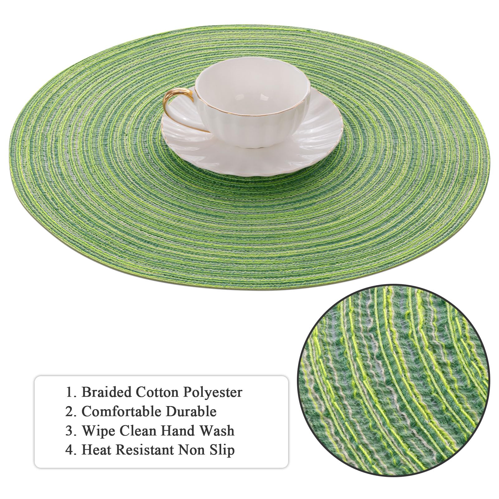 Manteles SHACOS verde-blanco para fiestas, fáciles de limpiar y almacenar.