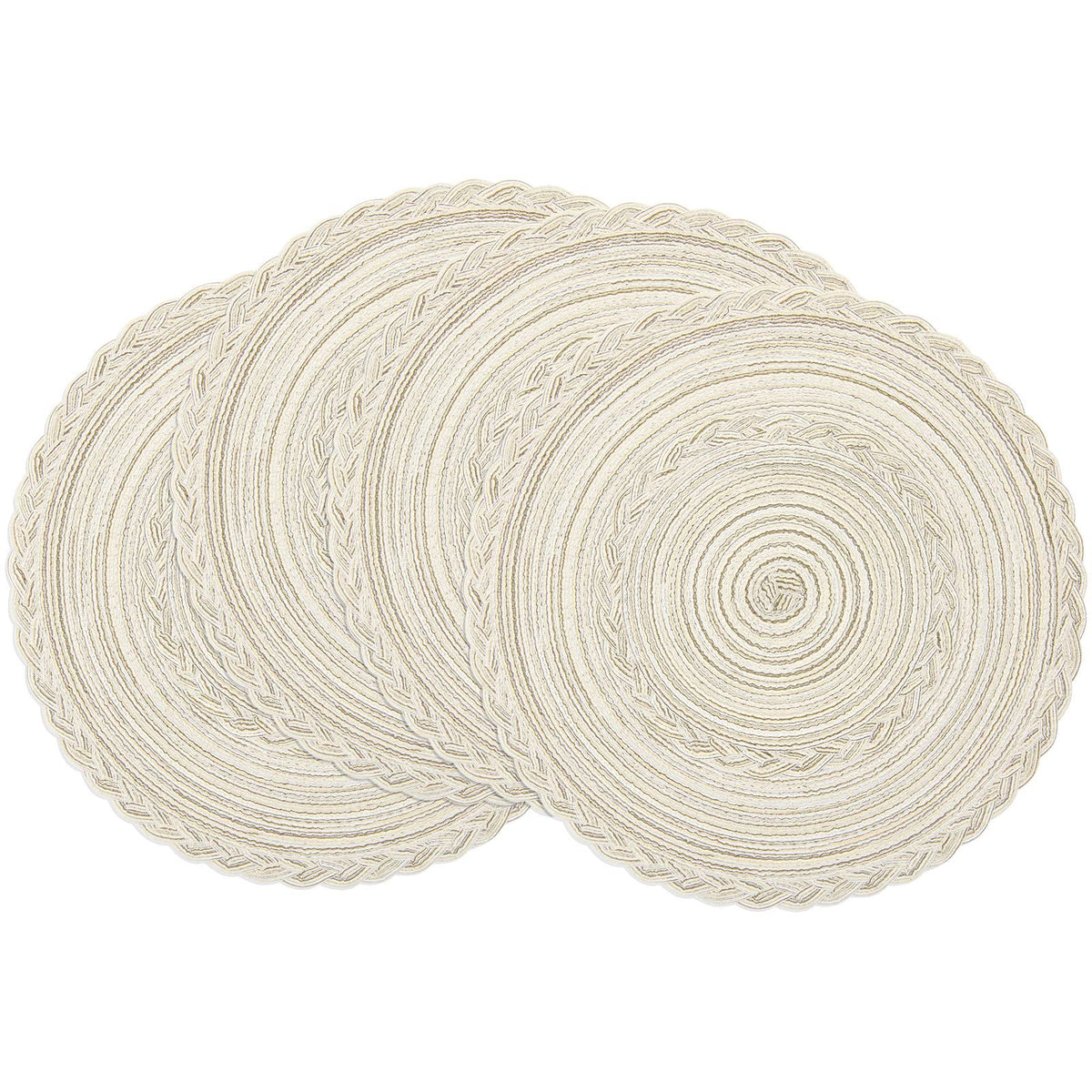 SHACOS manteles redondos boho con borde trenzado marfil protegen la mesa y decoran eventos.