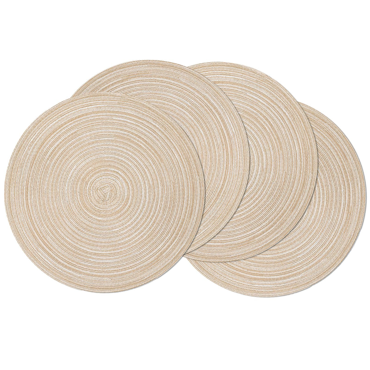 SHACOS manteles redondos trenzados beige, conjunto de 4 para realzar la mesa.