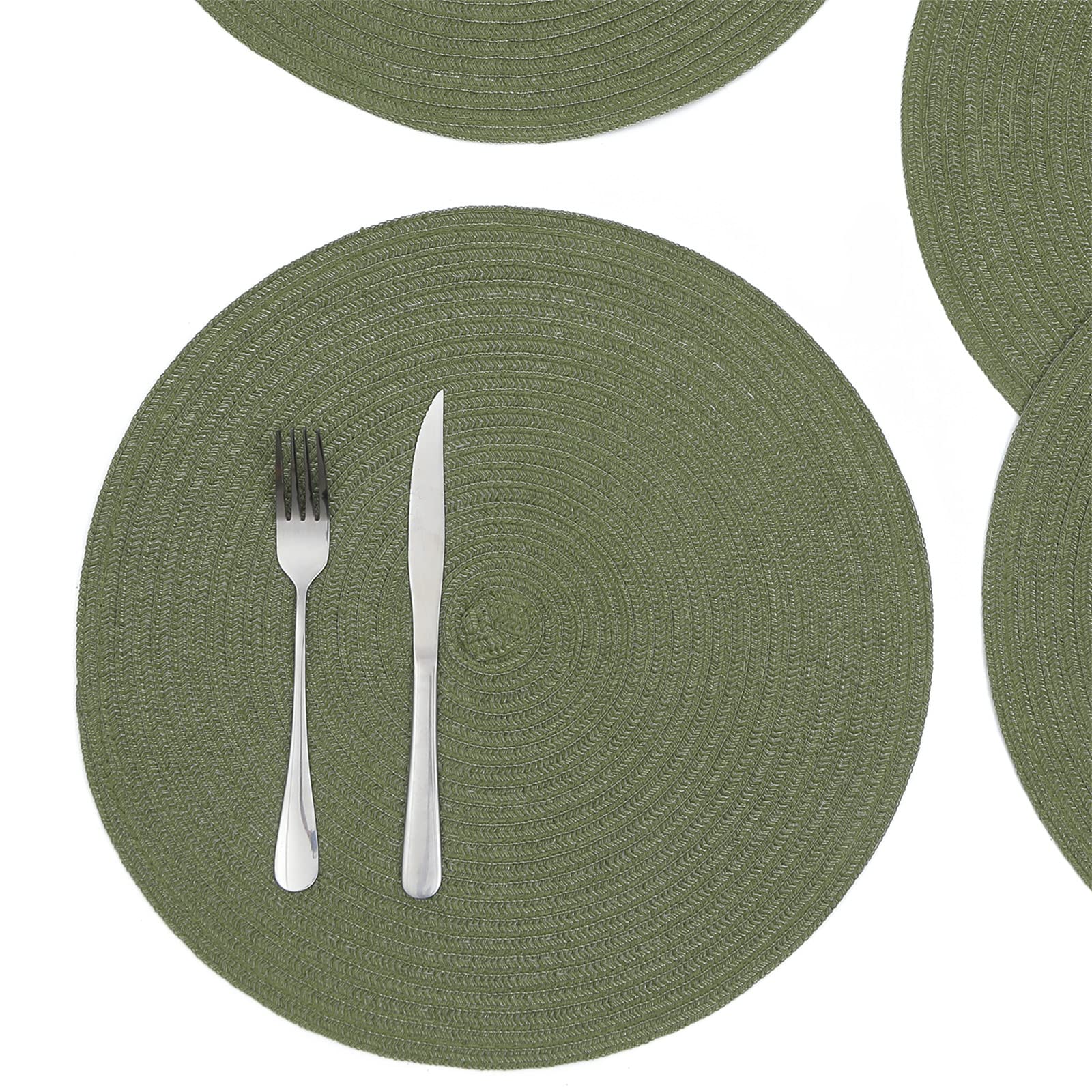 Manteles individuales SHACOS bordes entrelazados, diseño elegante para comidas.