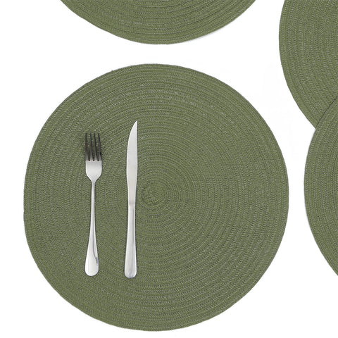 Manteles individuales SHACOS bordes entrelazados, diseño elegante para comidas.