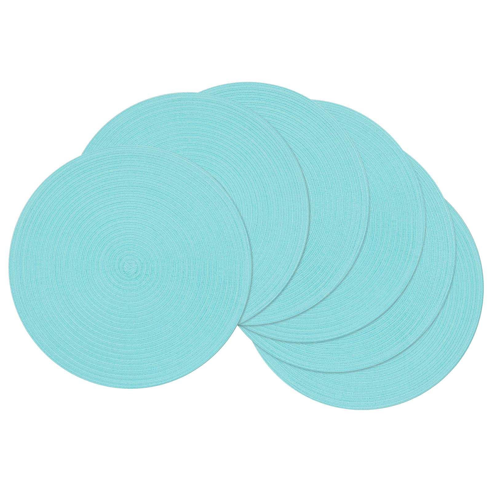 SHACOS salvamanteles redondos Aqua, conjunto de 6, protege la mesa con estilo.