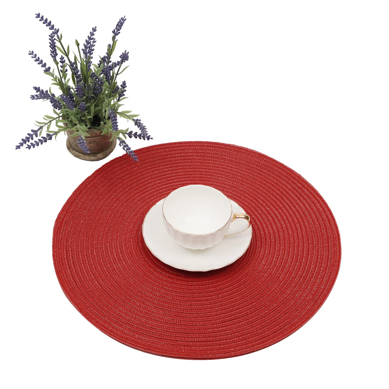 SHACOS salvamanteles redondo trenzado rojo ideal para regalos y eventos