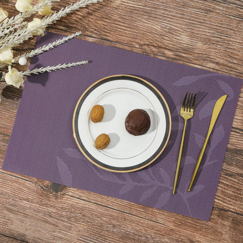 SHACOS salvamanteles hoja morada, diseño elegante para cualquier ocasión.
