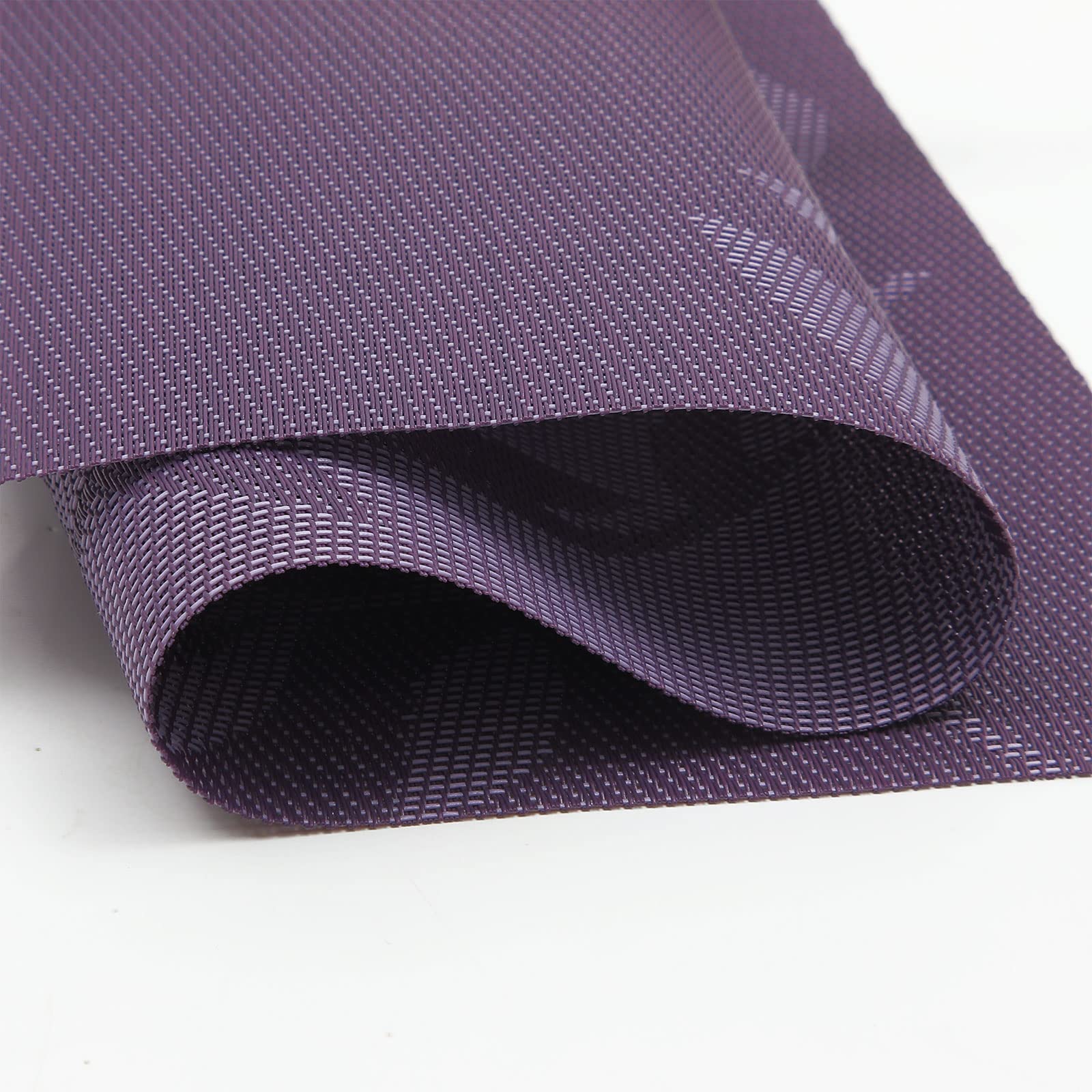 SHACOS salvamanteles hoja morada, detalle de patrón trenzado para comedor sofisticado.
