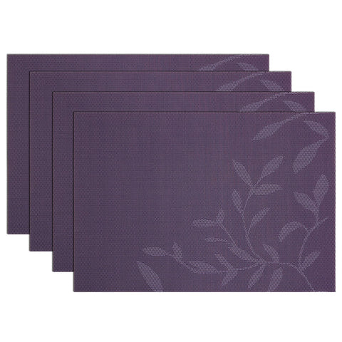 SHACOS salvamanteles hoja morada, primer plano de diseño elegante para proteger la mesa.
