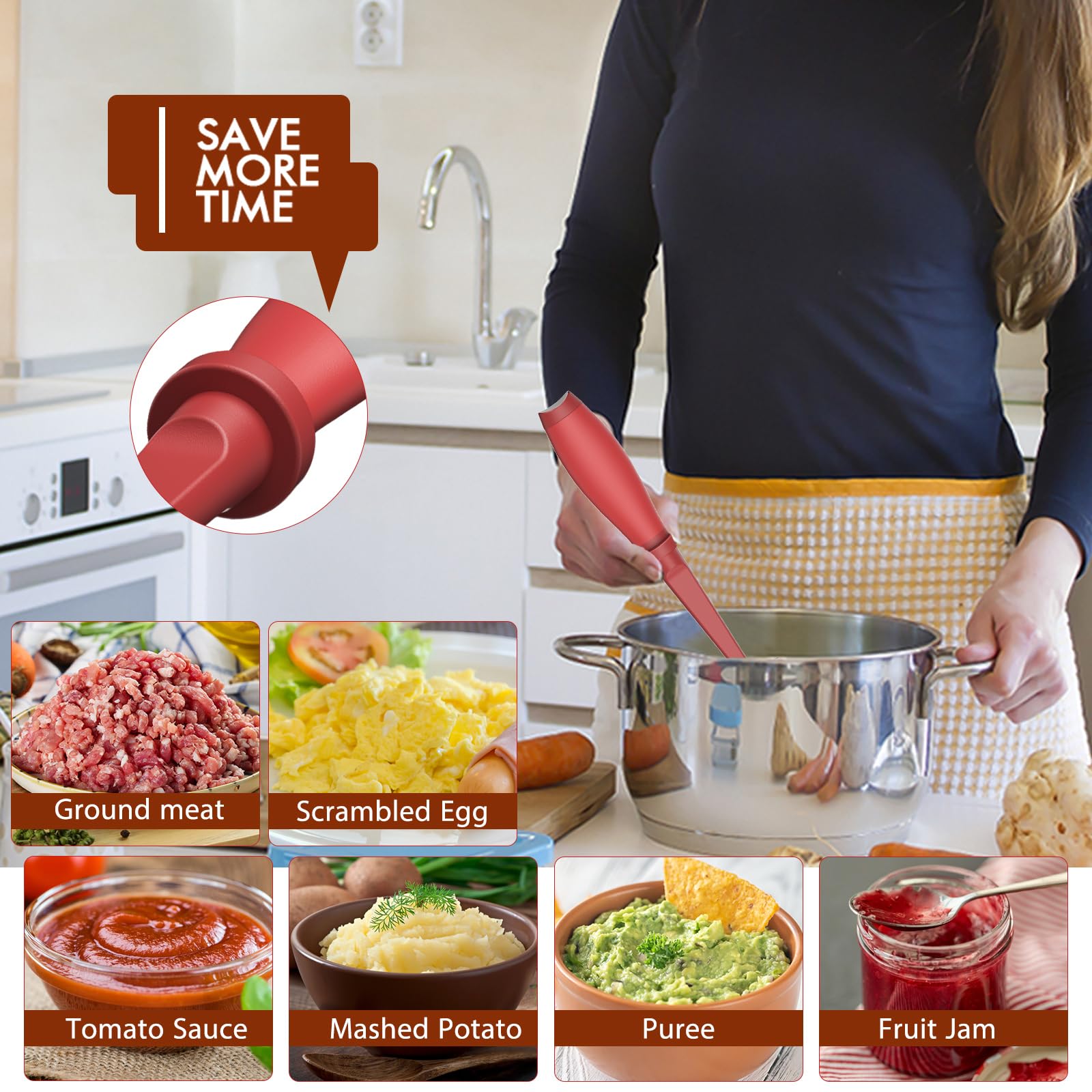 Shadowgallery Aplastador de carne mejorado, agarre ergonómico facilita picado constante