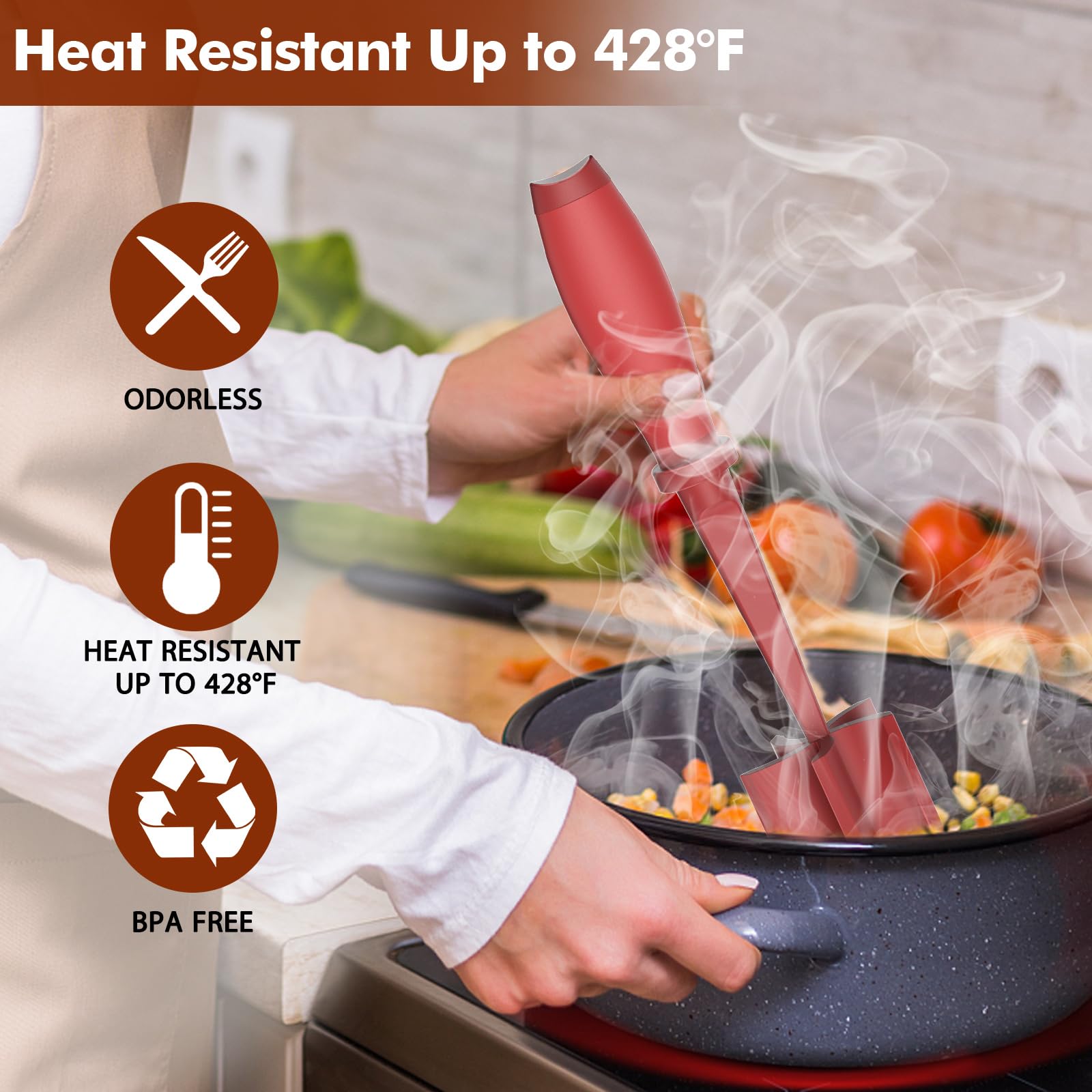 Shadowgallery Aplastador de carne mejorado, resistente al calor para cocinar y mezclar en la sartén