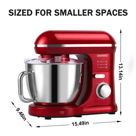 SHAIWEI mezcladora tazón acero inoxidable 6,5 cuartos para grandes lotes
