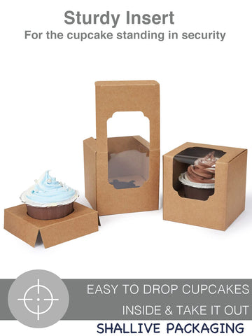 Ventana transparente Shallive para exhibir cupcakes sin exposición.