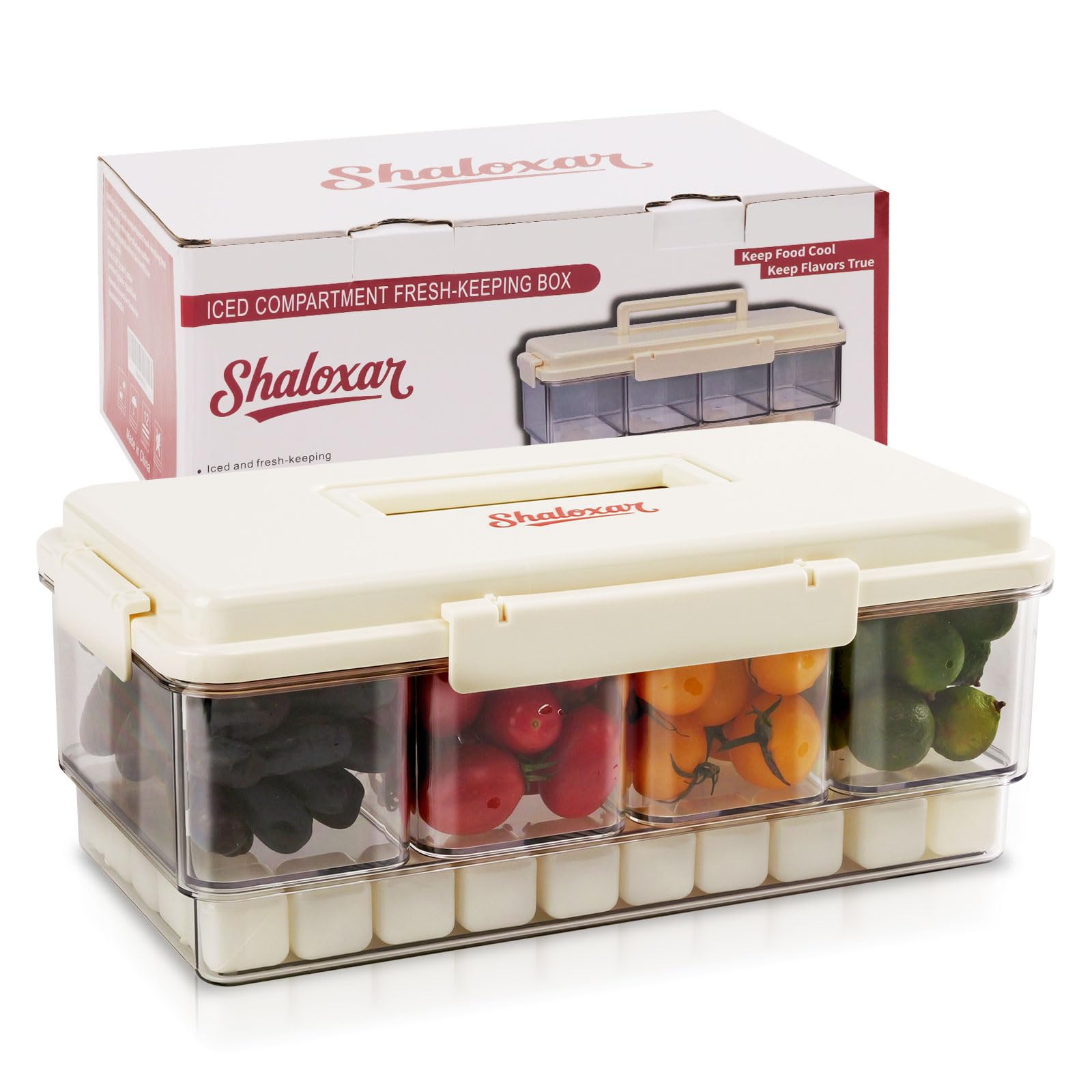 Shaloxar bandeja dividida refrigerada, vista general, ideal para aperitivos frescos